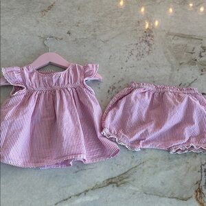 Ralph Lauren Pink Striped Diaper Cover Set